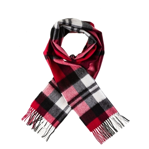 The Royal Mile Scarf Bar Chequer Tartan 90/10 Cashmere Scarf Bar‎ Exploded Red - Picture 1 of 7
